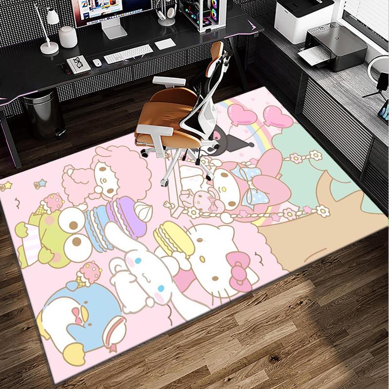 Hello Cat Fantasy World Office Rug Chair Mat, Game Carpet, Suitable for Front Door, Bedroom, Living Room, Desk, Holiday Gift