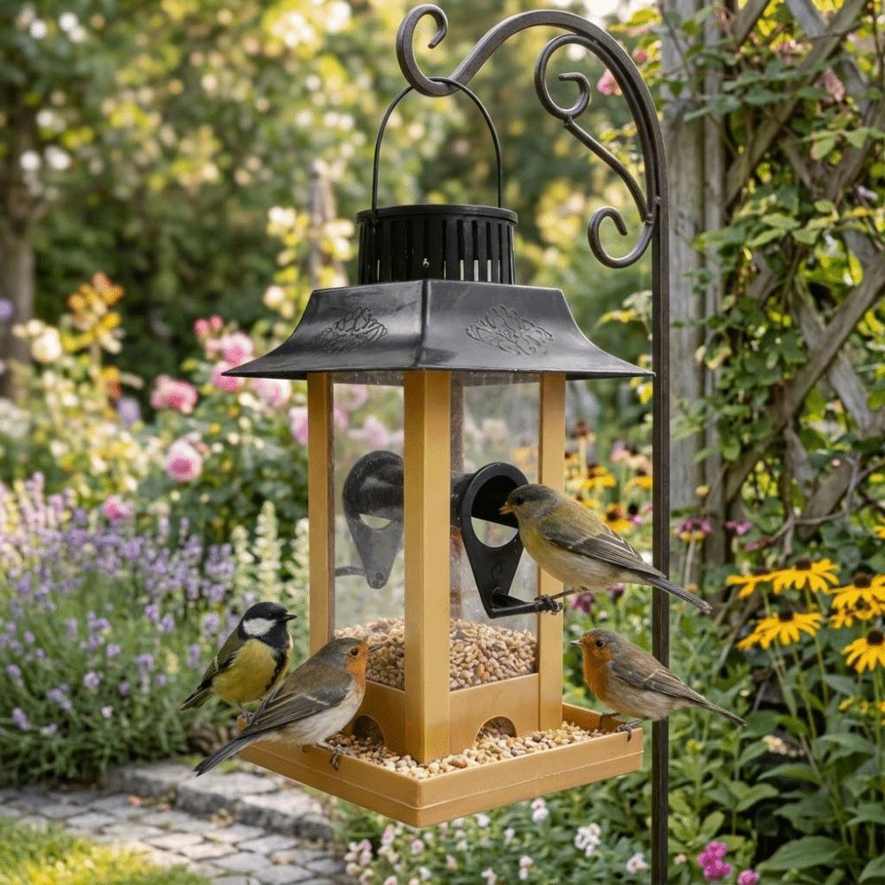 Rain-Resistant Hanging Bird Feeder Windproof Bird Food Container Bird Feeding Station  Yard
