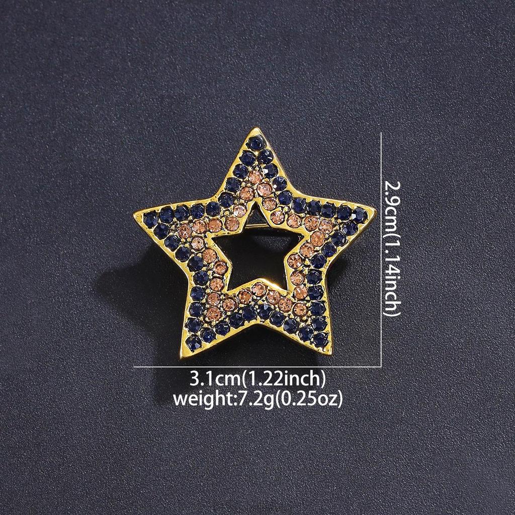 Luxury Rhinestone Star Brooch Pin for Elegant Suits