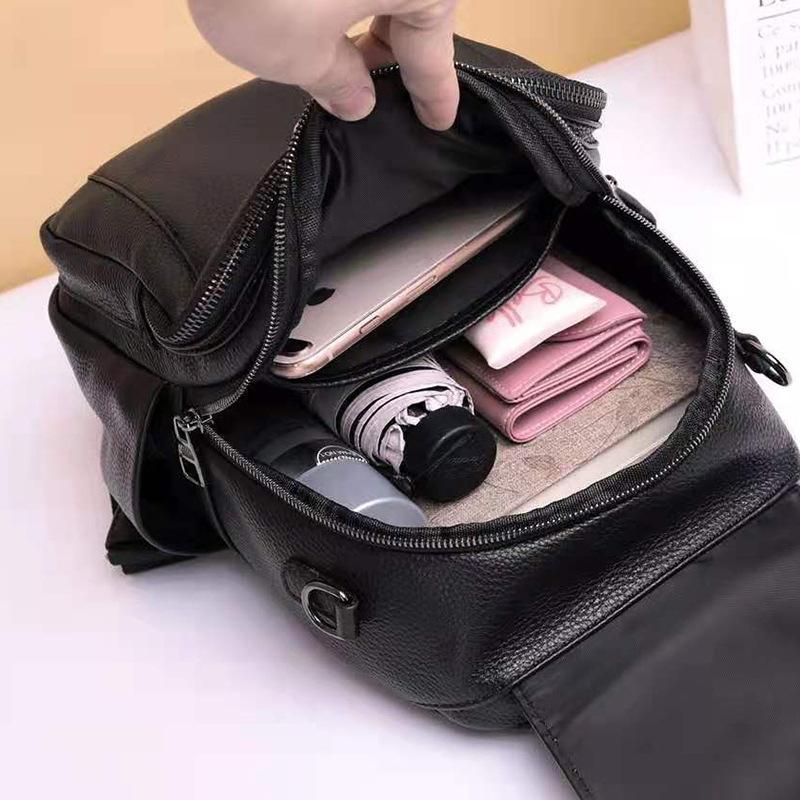 Women'S Leather Backpack First Layer Cowhide Fashion Backpack Casual Versatile Shoulder Bag Broadband 8058