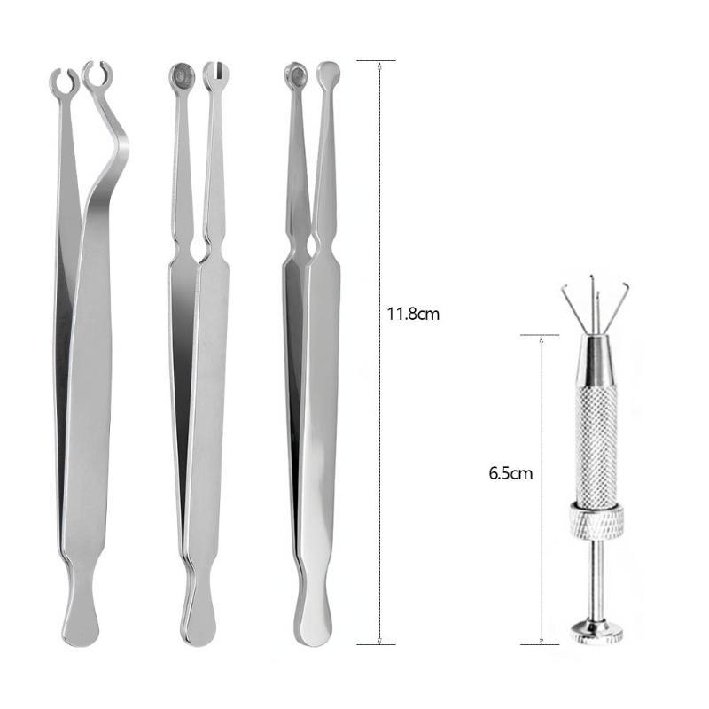 Stainless Steel Piercing Forceps Clamp Tool Lip Nail Earring Puncture Clip Open Close Ear Nose Septum Body Piercing Tool