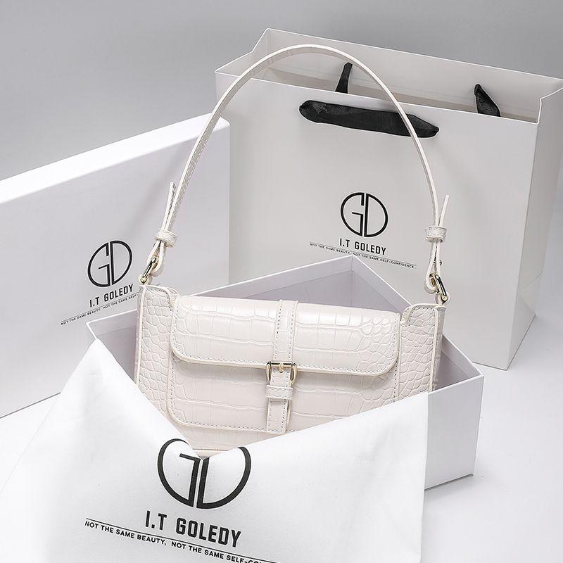 

Itgdledy Сумка кроссбоди в нишевом стиле с узором крокодила Large White