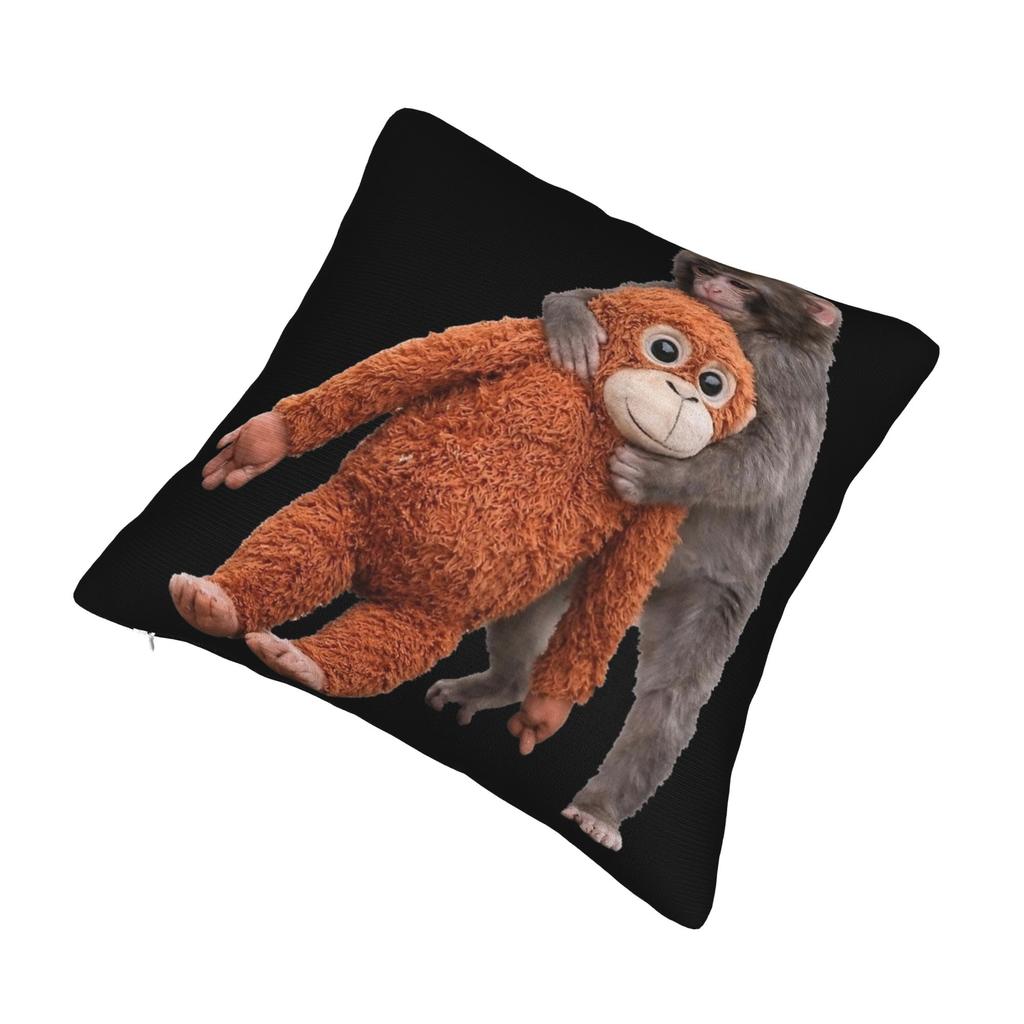 Baby Macaque Hugging Punch Monkey Pillowcase Printed Polyester Cushion Cover Gift Pillow Case Cover Bed Zippered 45*45cm