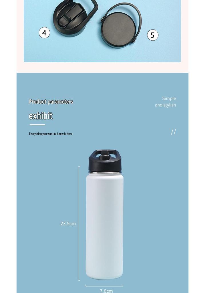 Large Capacity Double-Layer Insulated Cycling Sports Mug - 304 Stainless Steel
