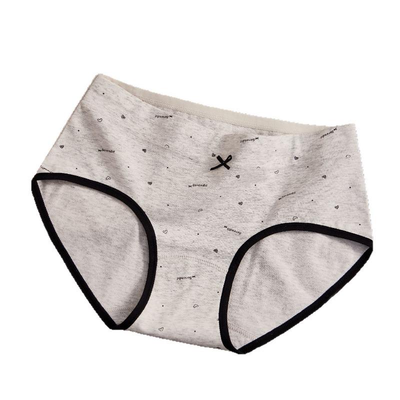 Women S Cotton Mid Waist Floral Antibacterial Underwear Full Cotton Long Crotch Daily Use