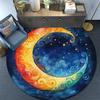 Crescent Moon Round Area Rug,Carpet Rug for Living Room Bedroom Sofa Playroom Decor,Non-slip Floor Mat