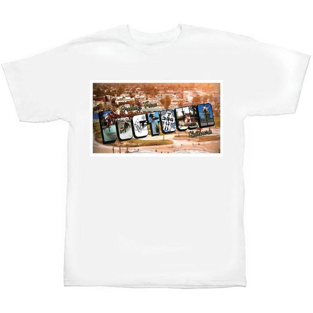 Dogtown GREETINGS FROM POSTCARD Skateboard T Shirt WHITE Unisex T-Shirt M