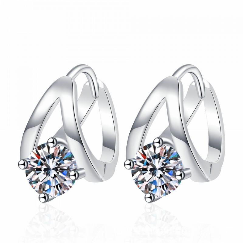 Moissanite Stud Earrings Women Sterling Geometric Irregular Drop INS Style 2025
