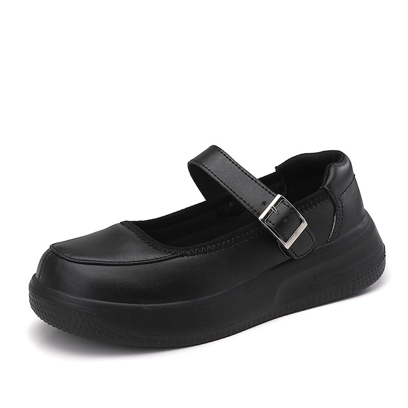 

Модные женские туфли Мэри Джейн 2024 года, повседневная обувь на толстой подошве для женщин, кроссовки для отдыха на открытом воздухе с пряжкой, большой размер 42, женская обувь 35 чёрный