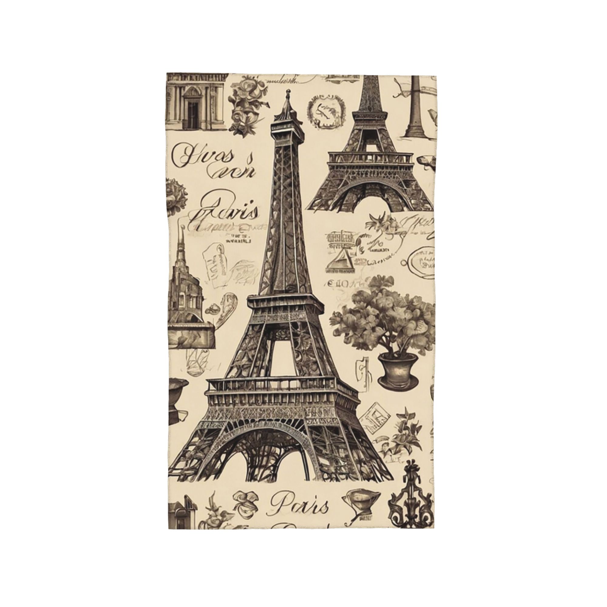 

French Paris France Eiffel Tower Soft Face Towel Quick Dry Pool Bath Cotton Towels Breathable W40*H60(CM)