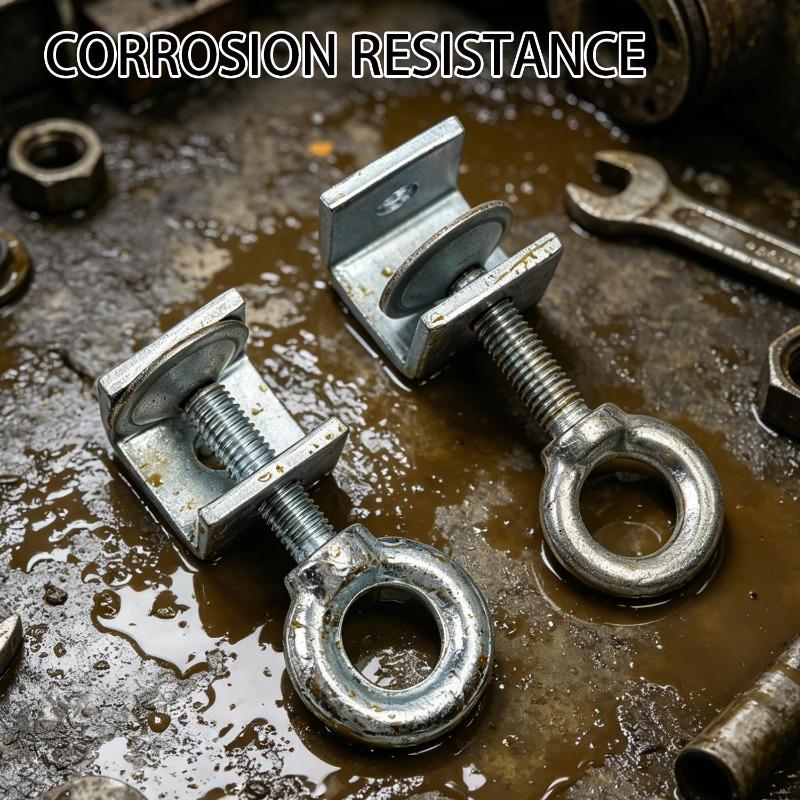 Adjustable C Clamp Stainless Steel Square Pipe Clip Eye Bolt Heavy Duty Fixed Holder Hardware Fasteners Rigging Work Bench
