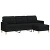 VidaXL Canapé à 3 places avec repose-pieds Noir 210 cm Tissu, canapé, canapé de salon, canapé 3 places en tissu, canapé 3278253