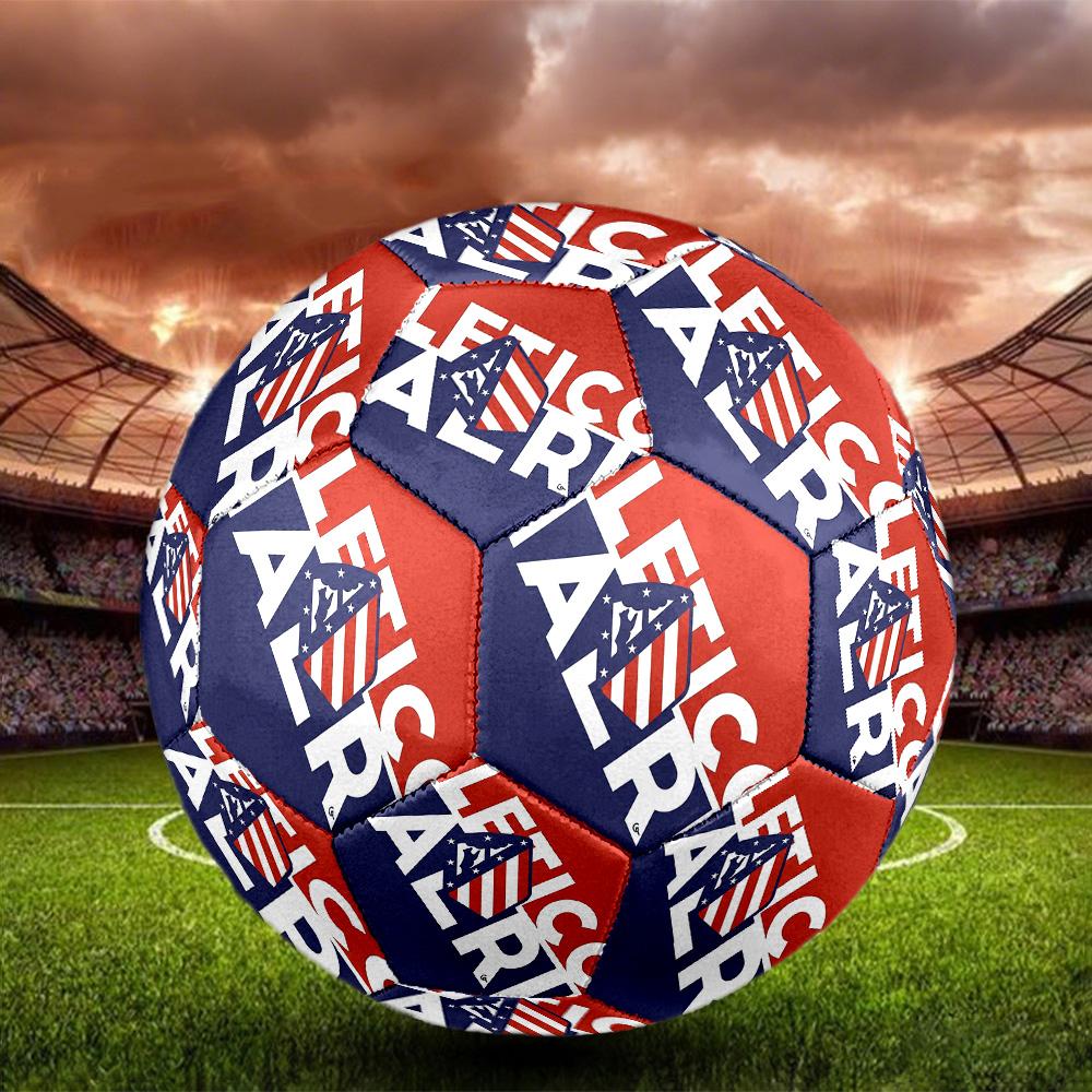 Pallone da Calcetto Indoor Club Atlético de Madrid Colorato Per Tutte le Età Cucito a Macchina PVC Pronto per la Competizione Resistente Alto Rimbalzo