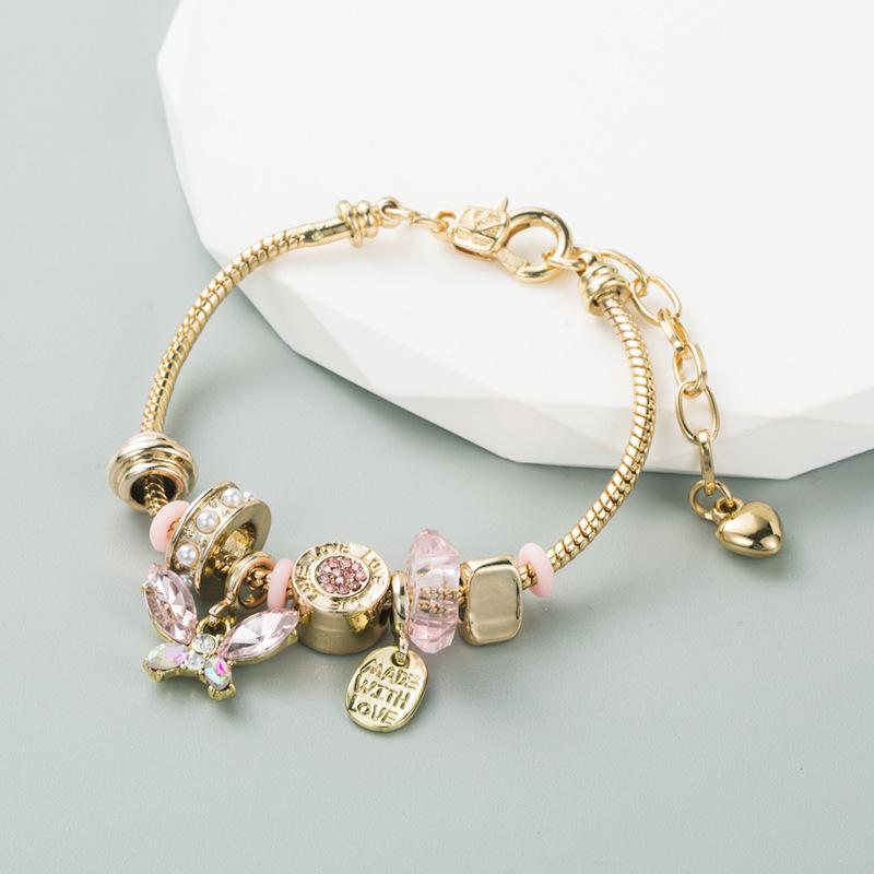 Korean Style INS Fashion New DIY Alloy Bracelet Beautiful Butterfly Crystal Bracelet for Women Dora Trendy Bracelet Accessories