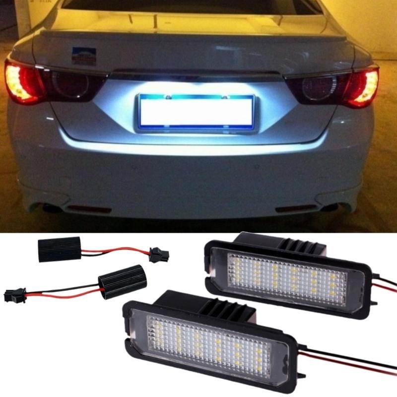 2 Pieces Very Bright LED License Plate Lights Replacement IP65 Waterproof Long Life Plate Lamp Set for Models