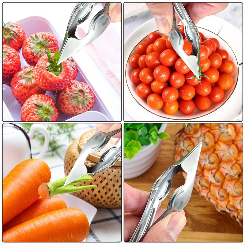 Stainless Steel Strawberry Huller Pineapple Removing The Stem And Eye Clip Of Vegetables And Fruits Useful Things For Kitchen