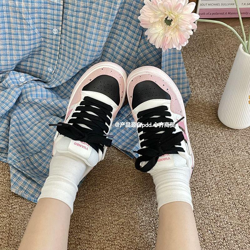 New spring bread shoes Korean dopamine board shoes women's versatile chic shoes platform