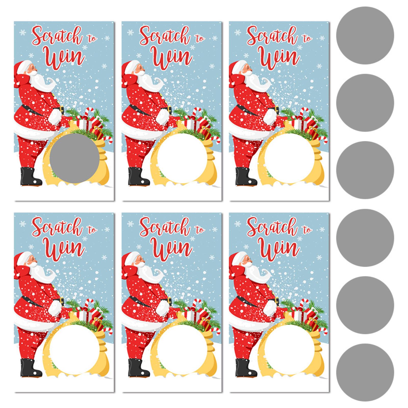 

Christmas Party Cartoon Snowman Christmas Tree DIY Raffle Scratch Card Game Card Set One Size