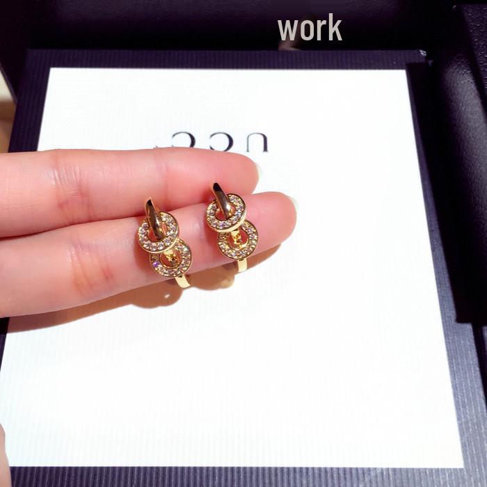 Koreanische Zirkon-Kreis-Ohrringe - Trendige auffällige Clip-Ons für Damen E001965