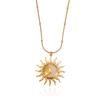 Waterproof Oil Drip Vintage Sun Pendant Necklaces For Women Gold Color 304 Stainless Steel Nameplate Necklace Christmas Jewelry