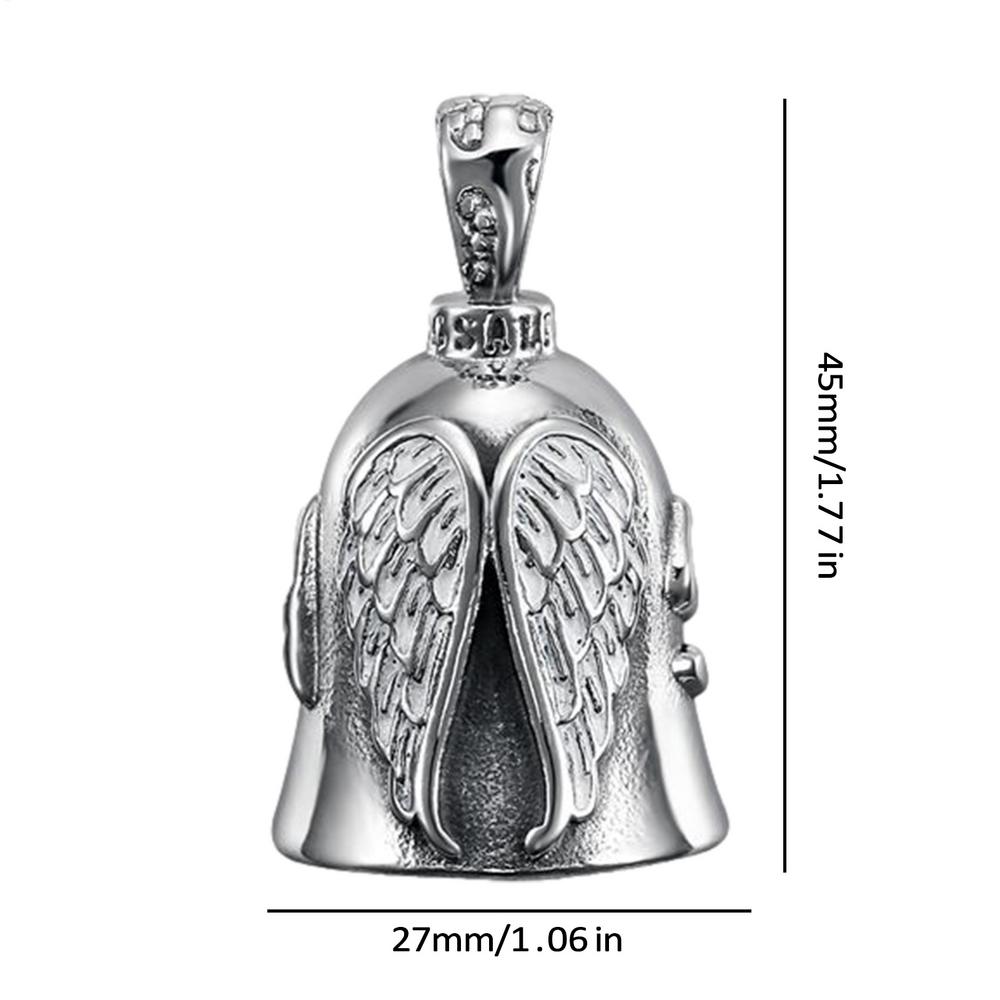 

Motorcycle Bell Angel Wings Bell Pendant Riding Good Luck Keychain Necklace Accessories Biker Rock Party Exorcism Amulet Jewelry