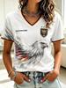NEW Germany Football V Neck T Shirt  Black Red Yellow German Flag Sleeve Casual Sport Short Sleeve Jersey Tops Family Matching