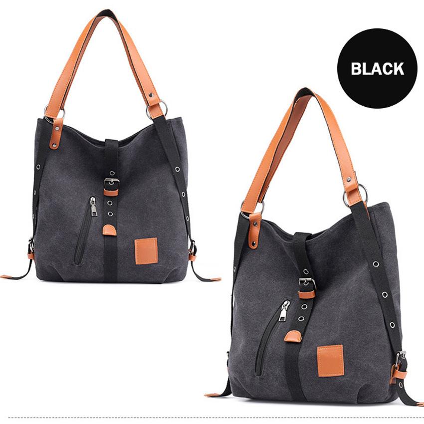 Canvas Women Shoulder Bags High Quality Multifunction Women Back Pack For Students School Travel Bags Large Capacity