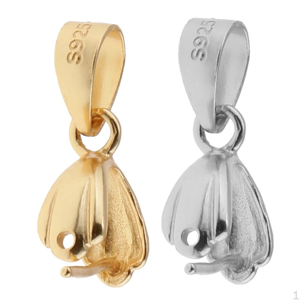 

2 шт. Зажим-петля из стерлингового серебра 925 пробы, застежка-коннектор для подвески-шарма, 6,5 мм