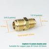 Equal Reducer Nipple Flare Tube OD 1/4" 5/16" 3/8" 1/2" 5/8" 3/4" 7/8" SAE-Standard Brass Pipe Fitting Connector Air Coniditoner