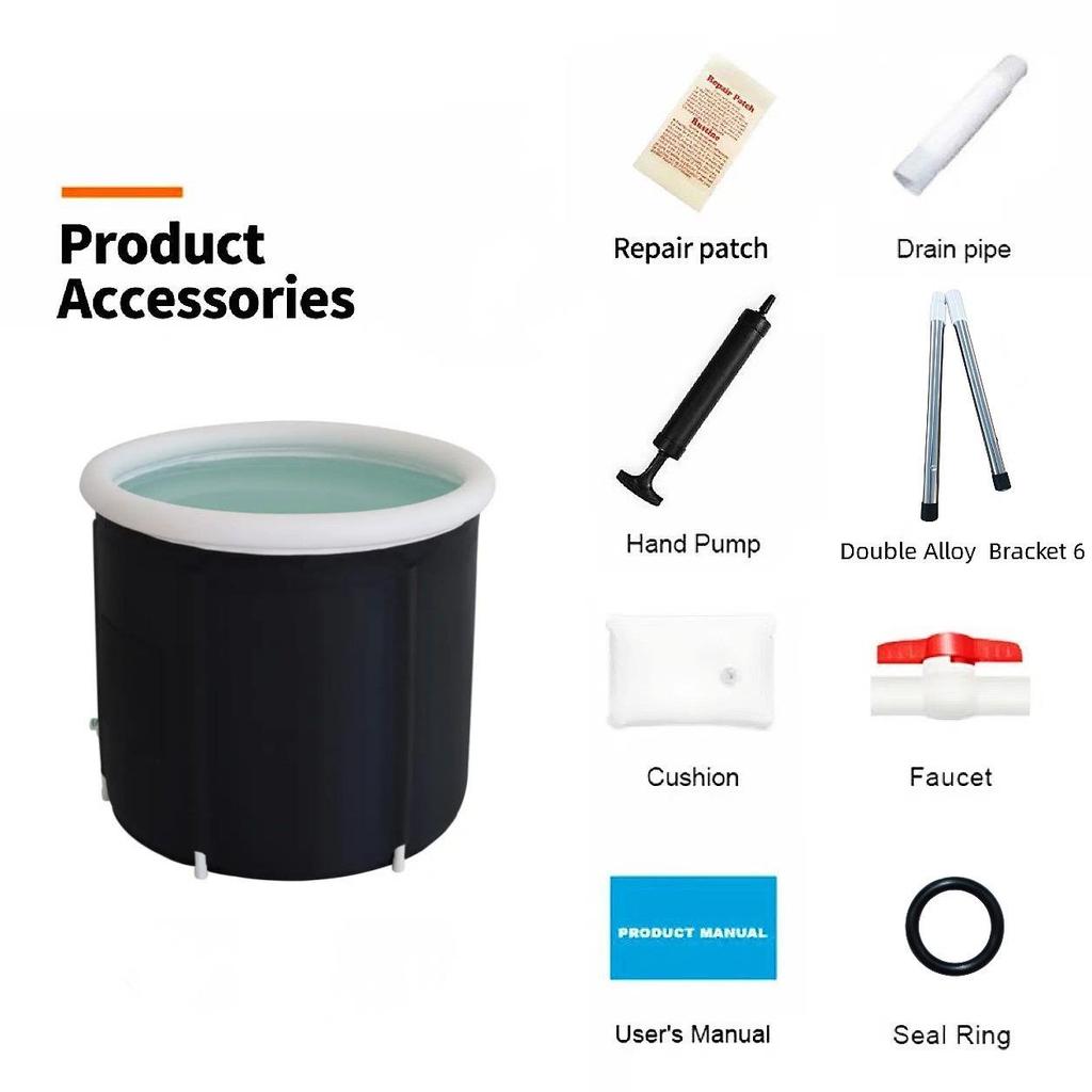 Portable Foldable Ice Bath Tub for Adults - Inflatable, Compact, Athletes Chill