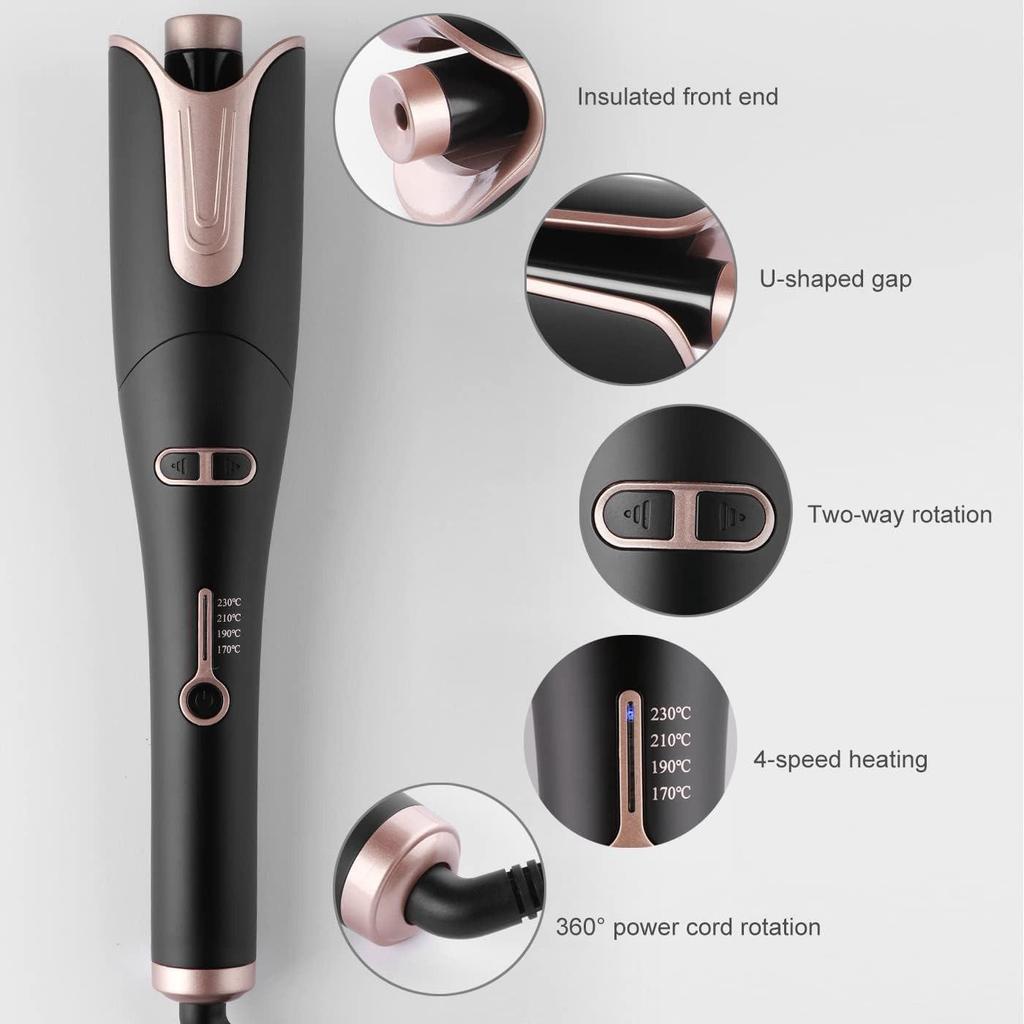 Automatic Curling Iron for Large Curls & Waves, Negative Ion, Long-Lasting Hold, Perfect for Dorm Use