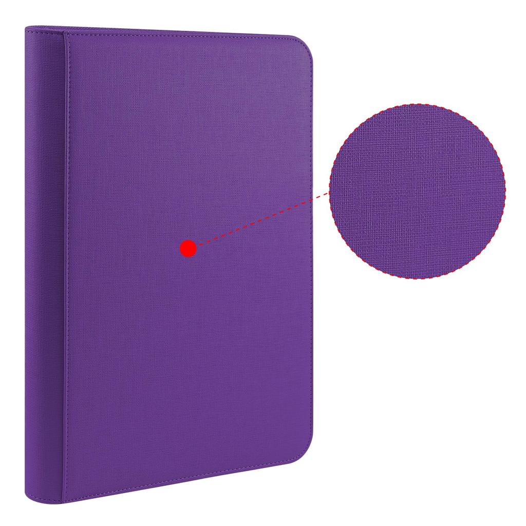 PAKESI Star Card Card File 9 Pockets Holds 360 Cards PU Leather Cover Card Sheet Collect Star Cards and Other Cards Star Card Collection File (Purple)
