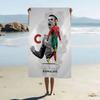 1 szt. R-Ronaldo Piłka Nożna Ręcznik Plażowy Szybkoschnący Bez Piasku Miękki Mikrofibra Ręcznik Kąpielowy dla Fanów Piłki Nożnej Basen Podróż Wakacje