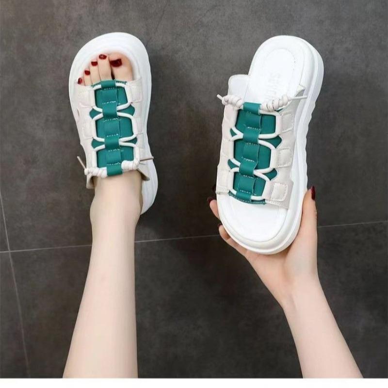 Summer New Soft-soled Wedge Heel Cool Slippers Women Wear Light Non-slip Thick-soled Slippers Women's One-word Sandals
