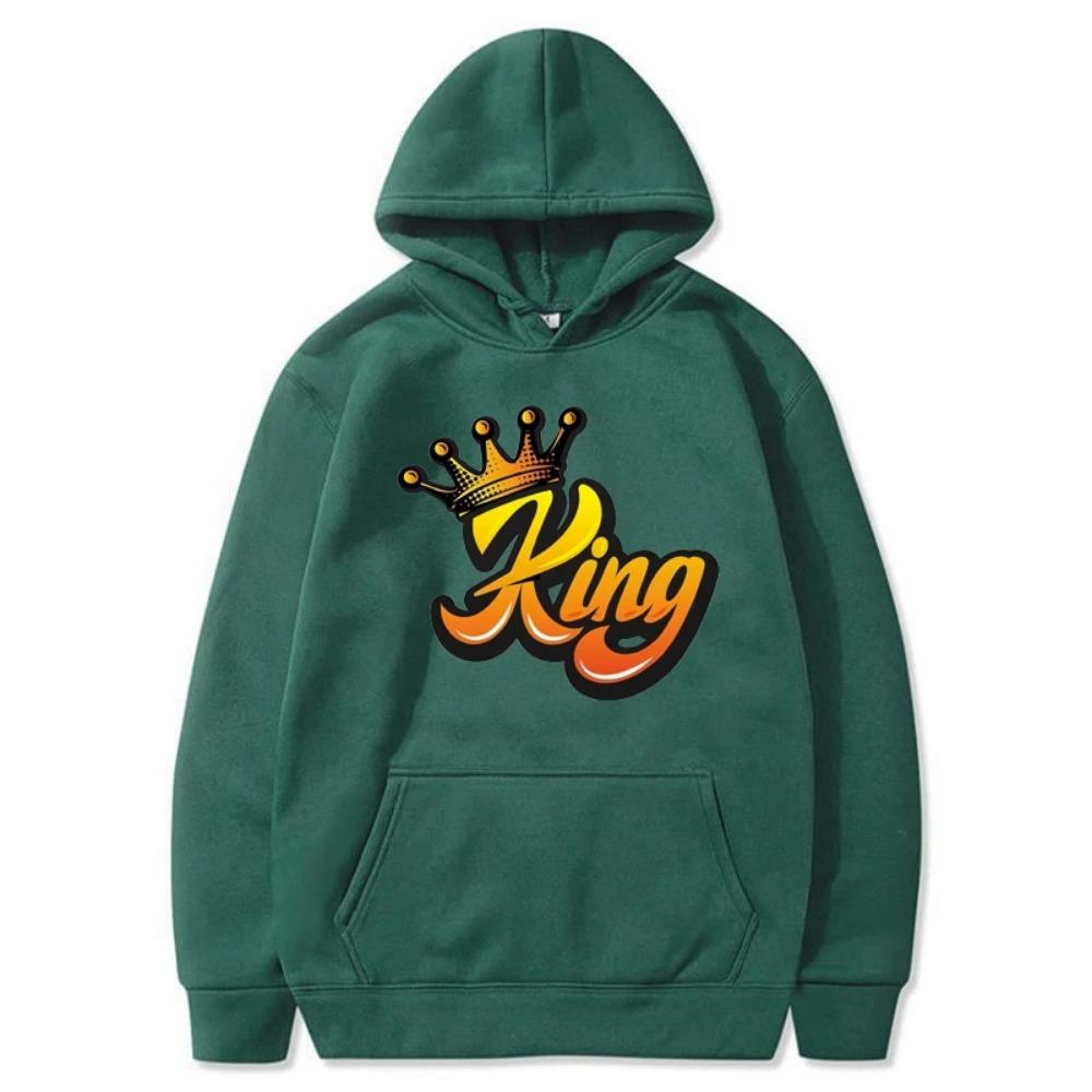 Women's Long Sleeves Women Streetwear Hoodie Sweatshirt King Print Harajuku Pullover Autumn Casual Hooded Hoodie Sweatshirts