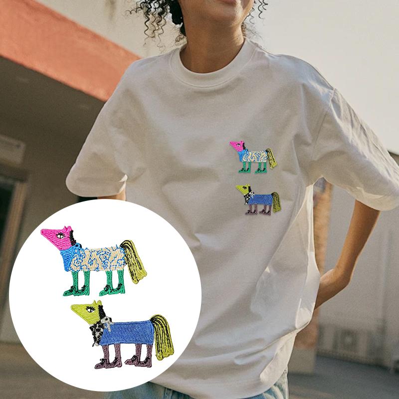 Cartoon Pony Studded Patch Decorative Embroidery DIY Cloth Applique Bag Hat Various Styles Cute Fabric Patch Sewing 5 Styles