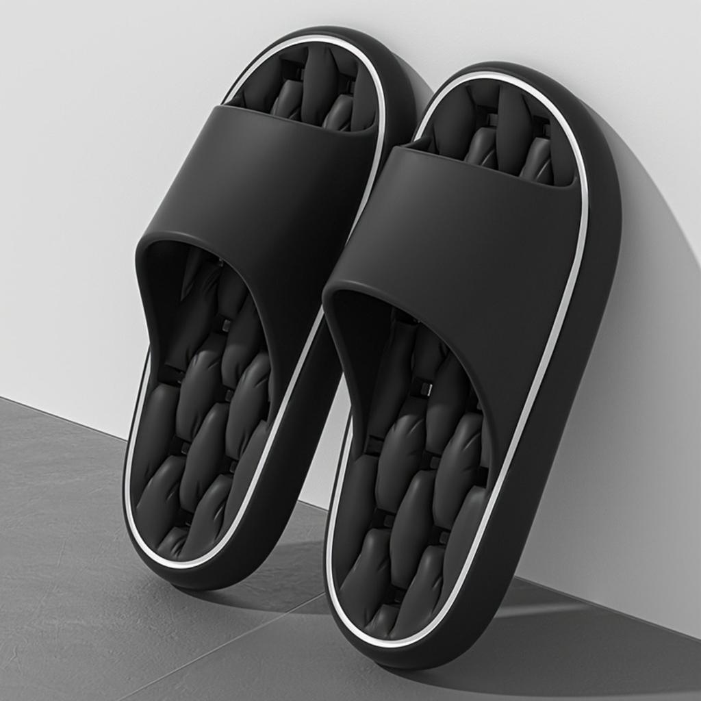 Home Slippers Summer Indoor Anti-Slip Bath Shower Couple's Thickened Hollow-Out Quick-Dry Outdoor Flip-Flops for Women