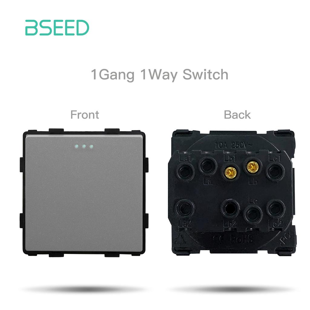 BSEED EU Standard Glass Frames TV ST CAT5/6 RJ45 HDMI USB Wall Socket Parts 1/2/3Gang Light Button Switches Free Combination