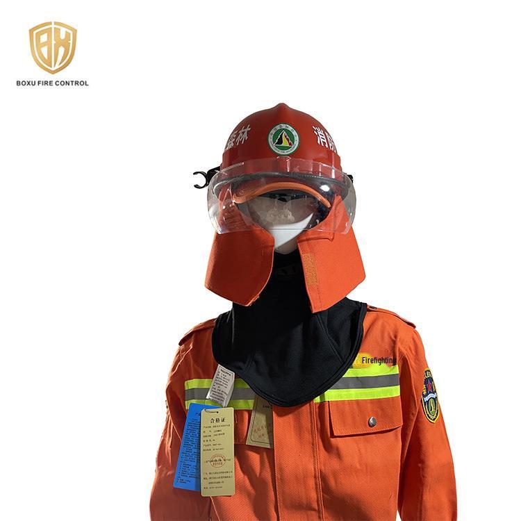 Flame-Retardant Firefighter Uniform with Vest, Helmet, and Boots