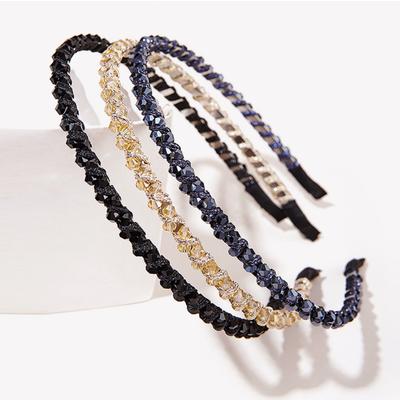 Fashion Crystal Bezel Headwear Women Beaded Headband Girls Vintage Hair Bands Hairband Hoop for Wedding Party Hair Accessories