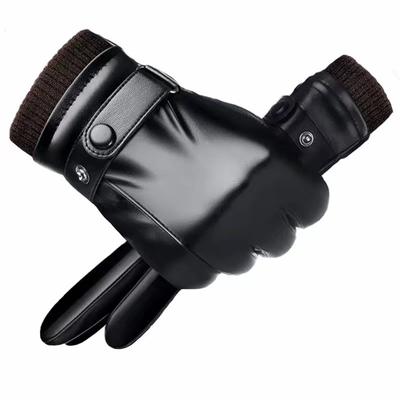 Lederhandschuhe Herren Winter warm und kältefest Samt verdickt Radfahren wasserdicht Touchscreen Studentin Motorradhandschuhe