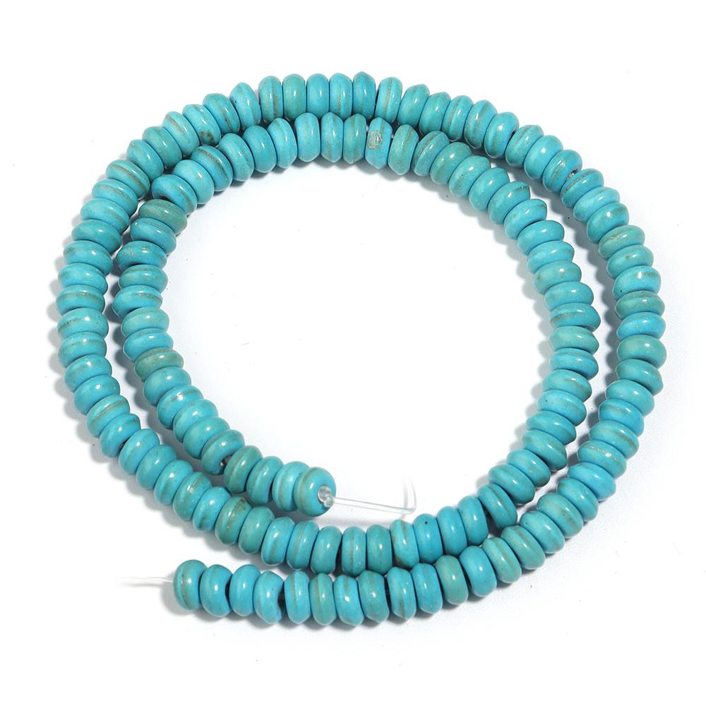 

1 Strand Blue White Turquoise Beads Flat Round Loose Spaced Natural Stone Beads For DIY Crafts Bracelet Necklace Accessories 4x2mm about 150pcs синий