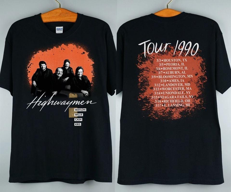 Vintage 1990 Highwaymen Concert Unisex T-Shirt S
