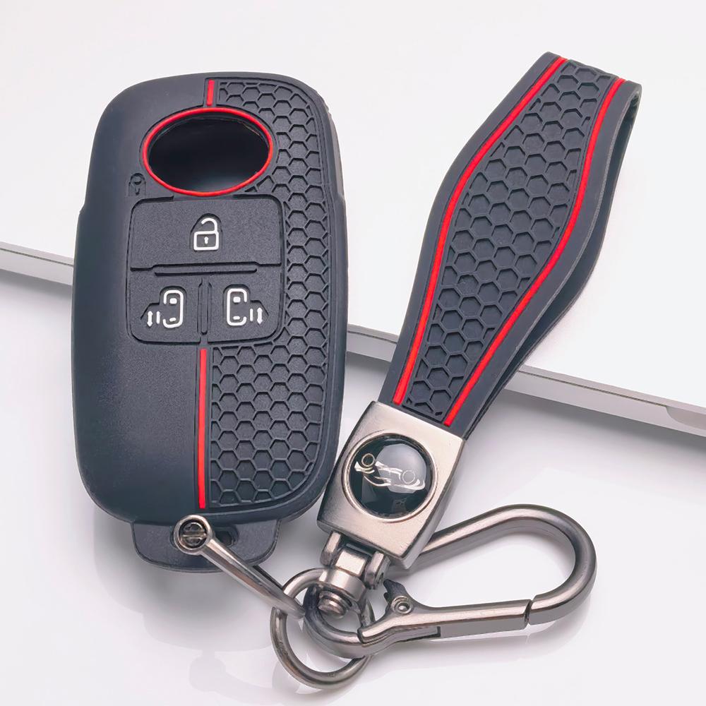 Silicone Key Fob Cover for Toyota Raize Tanto Rex Ativa Daihatsu Rocky Tanto Subaru Rex with Keychain Honeycomb Texture Shockproof Key Fob Protector