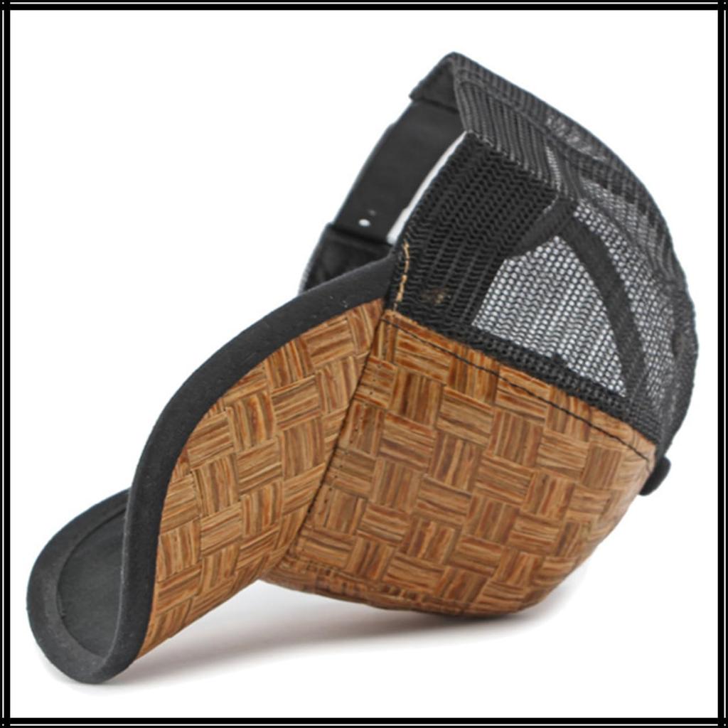 Straw Mesh Cap Hat Sun Protection Breathable Stylish Cool CZA257 [White Fang] Men's Women's (Black)