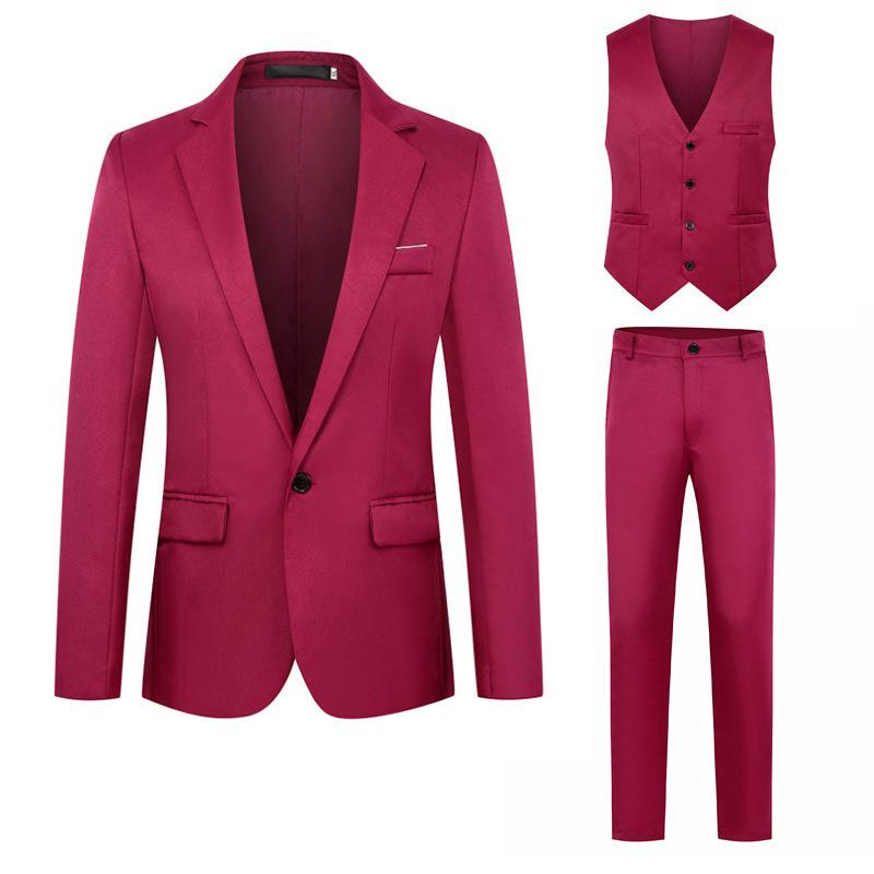 Коллекция мужских костюмов-троек: Костюмы, брюки, жилеты для деловых, повседневных и свадебных мероприятий M вино красного