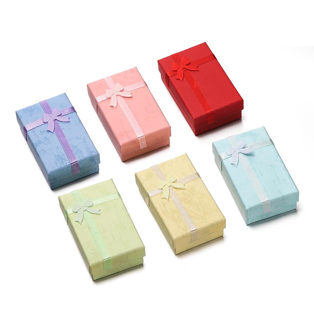 1pc High Quality Paper Ring Necklace Square Box Jewelry Necklace Earrings Rectangular Package Gift Box