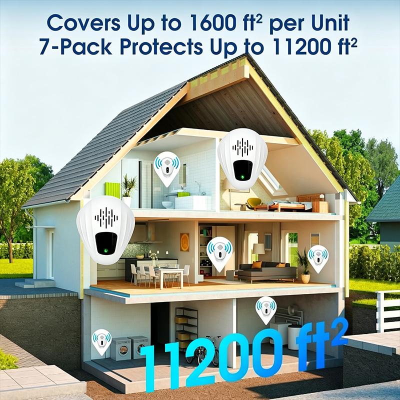 Electronic Ultrasonic Pest Repellent Plug In 3 Modes Indoor Repeller for Rodent Mouse Roach Ant Mosquito Spider Bugs