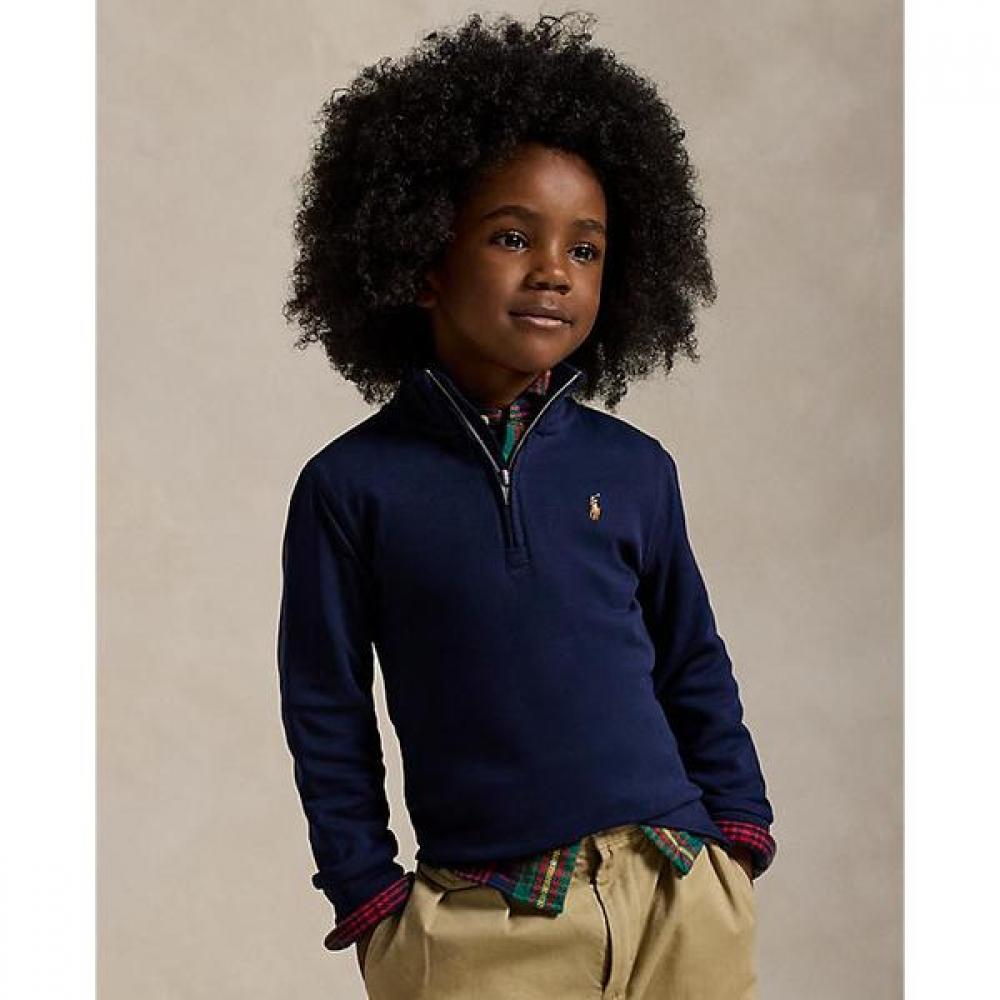 Polo Kids Boys Cotton Interlock Quarter Zip Pullover 2 7 Years  Cwpoknib8021193410 2