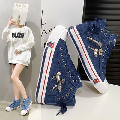 Denim High-top Canvas Shoes Women's Casual Shoes Retro Board Shoes